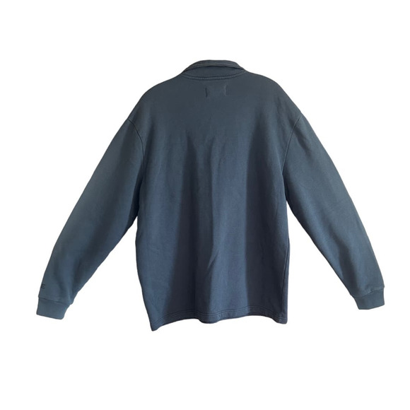 Everlane Men’s Blue Organic Cotton Quarter Zip Blue Sweatshirt/Sweater Size L - Picture 2 of 5